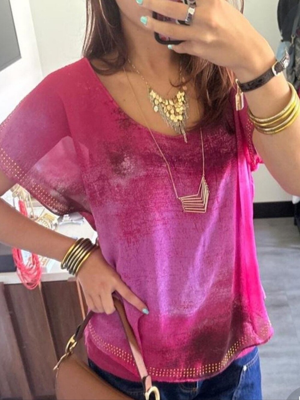 Flowy Scoop Neck Blouse